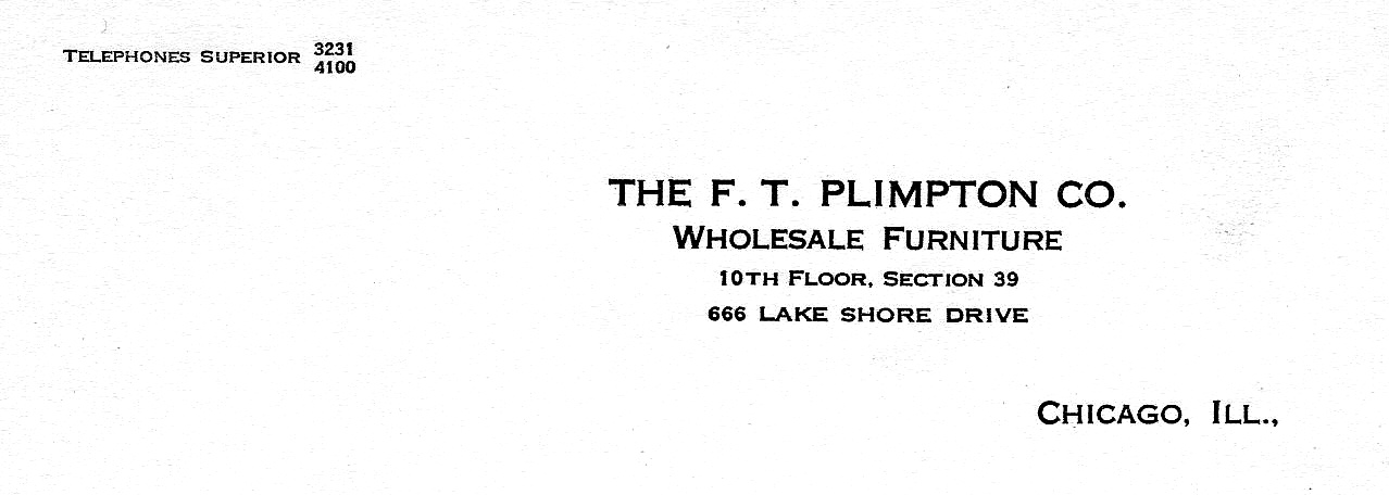 letterhead of the F.T. Plimpton Company before 1935