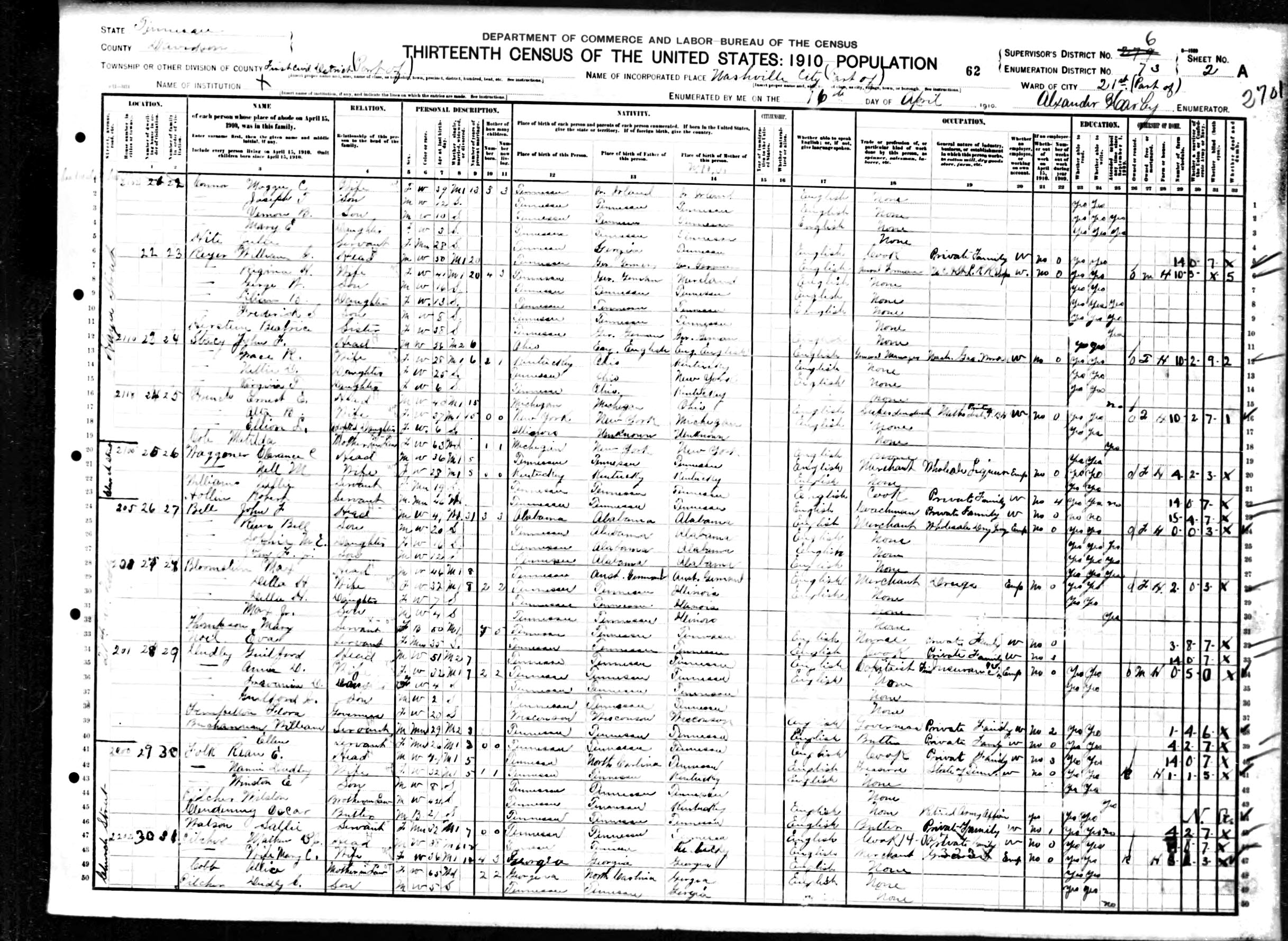 1910 census Bloomstein family